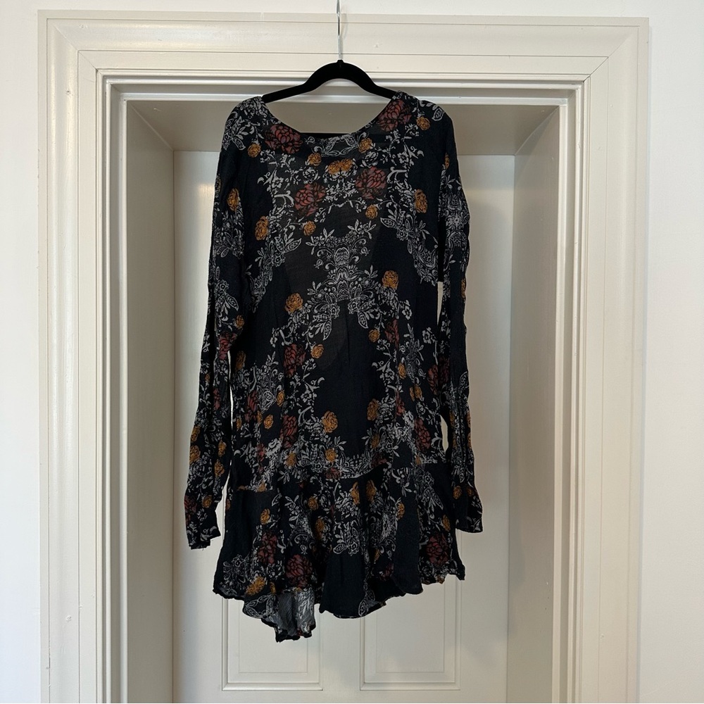 Free People, M, Long Sleeve Open Back Dress